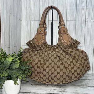 Gucci Sukey Large Tote Bag | GG Monogram Canvas with Leather Trim & Stud Details